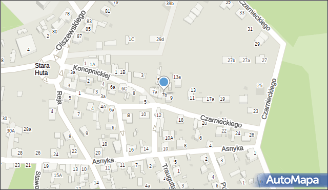 Jaworzno, Czarnieckiego Stefana, hetm., 7b, mapa Jaworzno