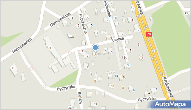 Jaworzno, Czysta, 7B, mapa Jaworzno