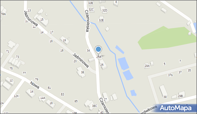 Jelenia Góra, Czarnoleska, 25A, mapa Jelenia Góra
