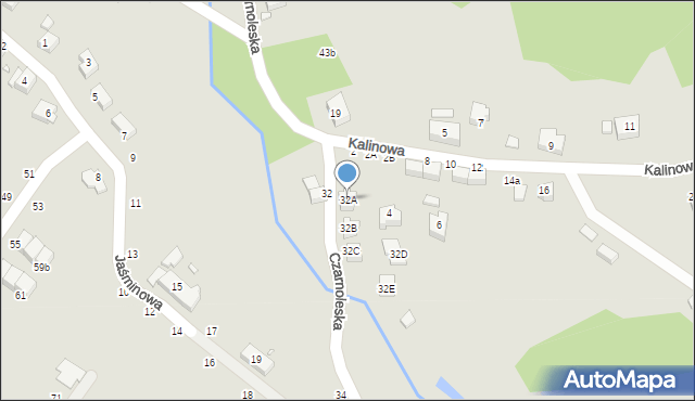 Jelenia Góra, Czarnoleska, 32A, mapa Jelenia Góra