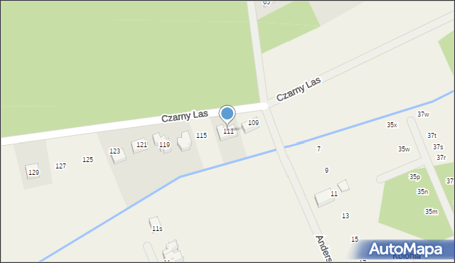 Kajetany, Czarny Las, 111, mapa Kajetany