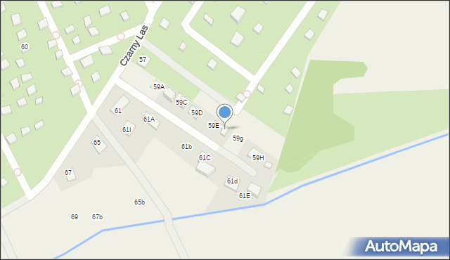 Kajetany, Czarny Las, 59F, mapa Kajetany