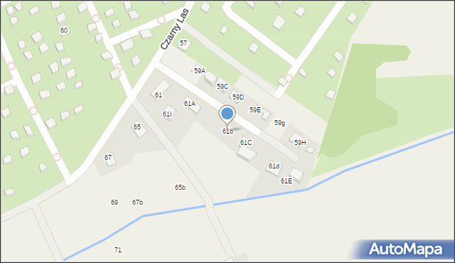 Kajetany, Czarny Las, 61b, mapa Kajetany