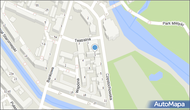 Kalisz, Częstochowska, 1, mapa Kalisza