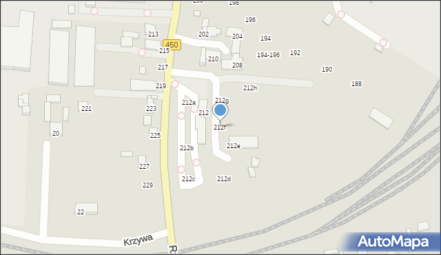 Kalisz, Częstochowska, 212f, mapa Kalisza