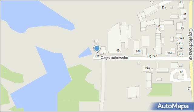 Kalisz, Częstochowska, 93d, mapa Kalisza