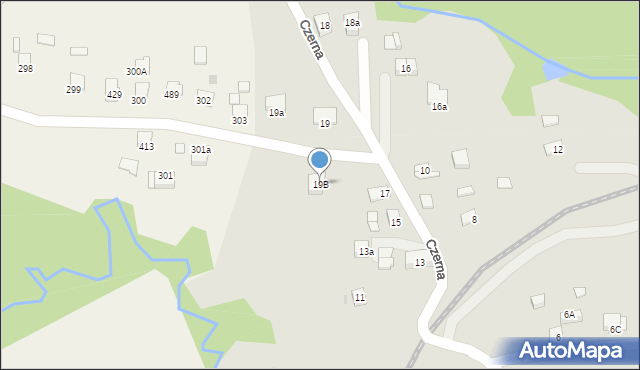 Kalwaria Zebrzydowska, Czerna, 19c, mapa Kalwaria Zebrzydowska