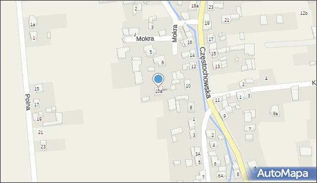 Kamienica, Częstochowska, 10a, mapa Kamienica