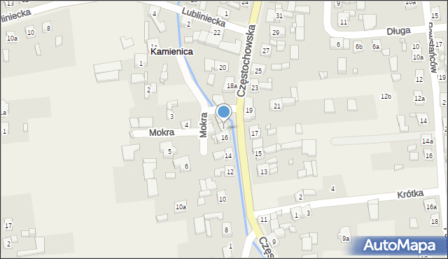 Kamienica, Częstochowska, 18, mapa Kamienica