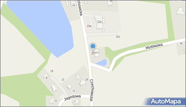 Kaniów, Czechowicka, 20, mapa Kaniów
