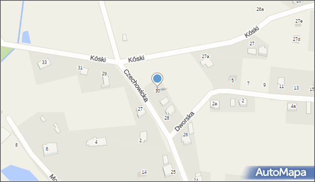 Kaniów, Czechowicka, 30, mapa Kaniów