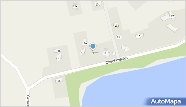 Kaniów, Czechowicka, 9, mapa Kaniów