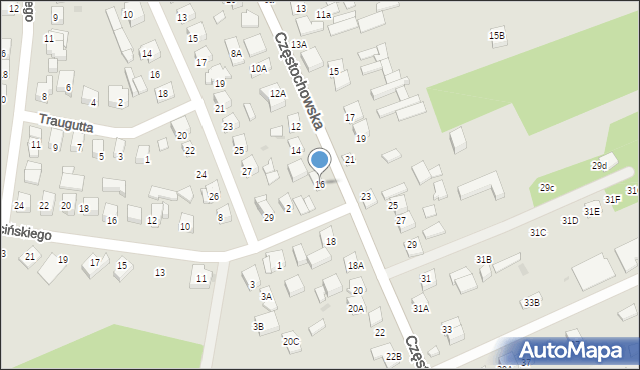 Karczew, Częstochowska, 16, mapa Karczew