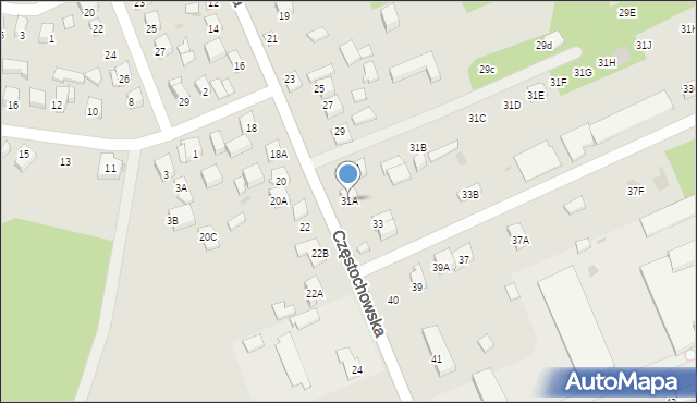 Karczew, Częstochowska, 31A, mapa Karczew