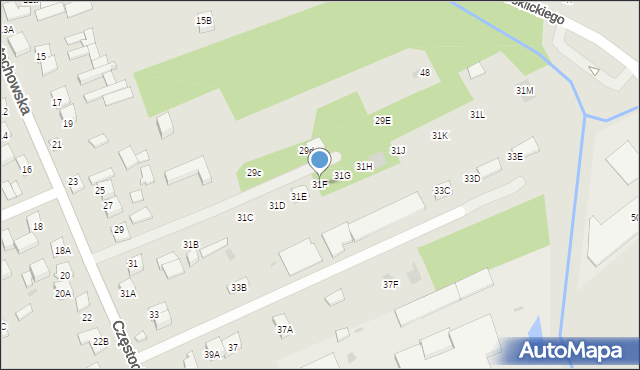 Karczew, Częstochowska, 31F, mapa Karczew