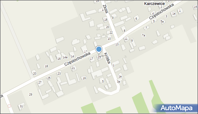 Karczewice, Częstochowska, 15, mapa Karczewice
