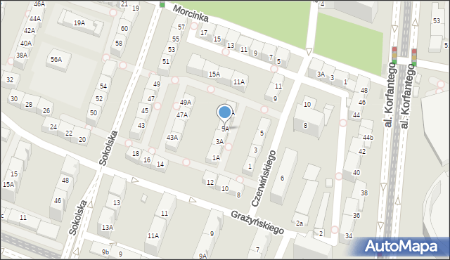 Katowice, Czerwińskiego Bolesława, 5A, mapa Katowic