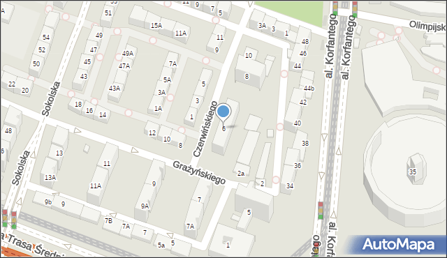 Katowice, Czerwińskiego Bolesława, 6, mapa Katowic