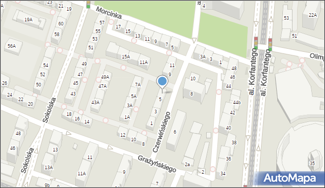 Katowice, Czerwińskiego Bolesława, 7, mapa Katowic