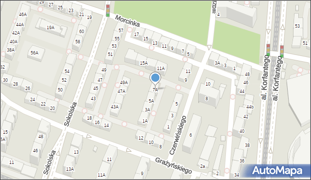 Katowice, Czerwińskiego Bolesława, 7A, mapa Katowic