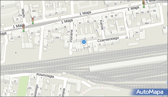 Katowice, Czarnieckiego Stefana, hetm., 3, mapa Katowic