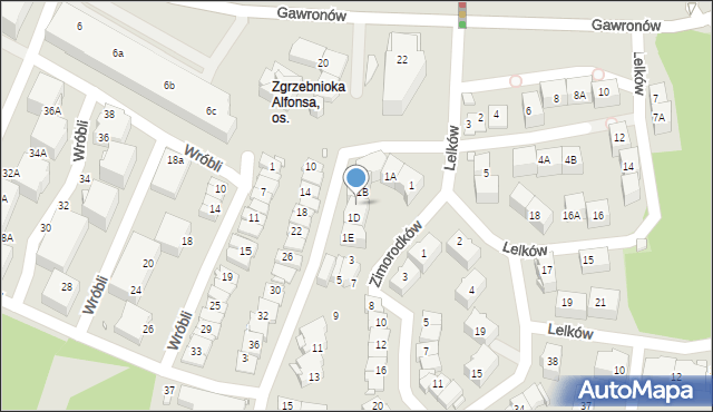 Katowice, Czajek, 1C, mapa Katowic