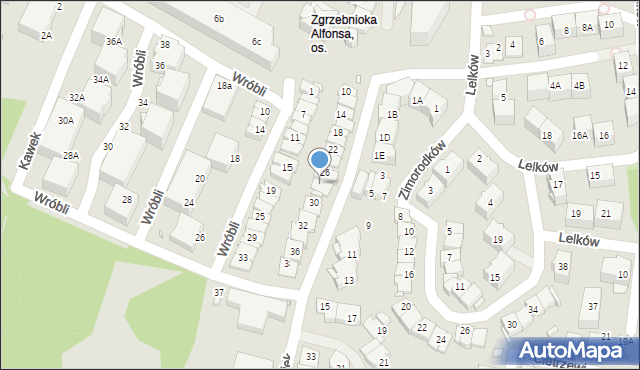 Katowice, Czajek, 28, mapa Katowic