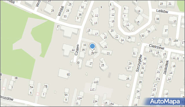 Katowice, Czajek, 29, mapa Katowic