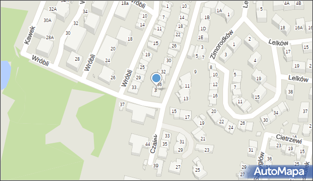 Katowice, Czajek, 38, mapa Katowic