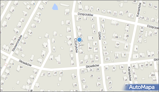 Katowice, Czyżyków, 17, mapa Katowic