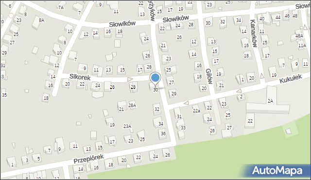 Katowice, Czyżyków, 30, mapa Katowic