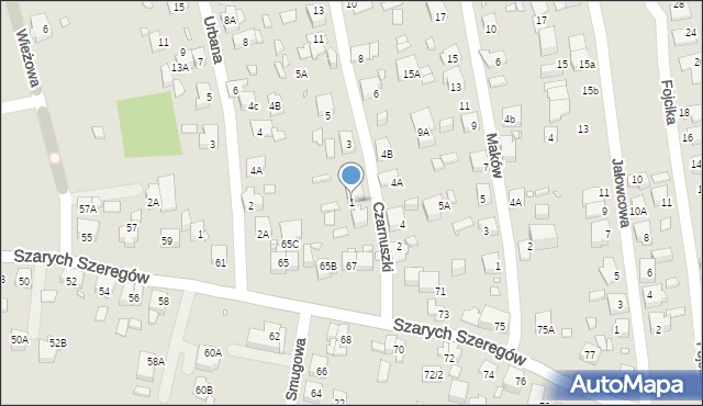 Katowice, Czarnuszki, 1, mapa Katowic