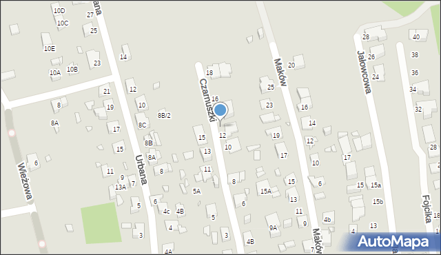 Katowice, Czarnuszki, 14, mapa Katowic