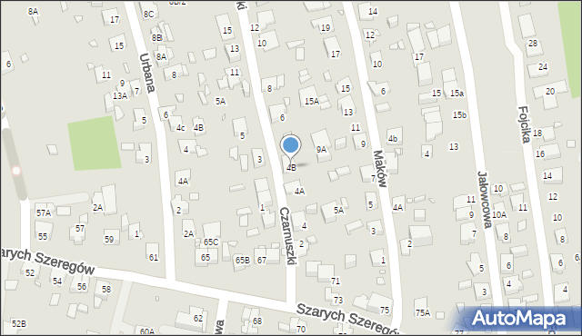 Katowice, Czarnuszki, 4B, mapa Katowic