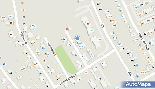 Katowice, Czeremchowa, 10C, mapa Katowic