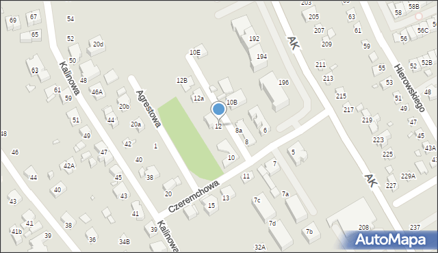 Katowice, Czeremchowa, 12, mapa Katowic