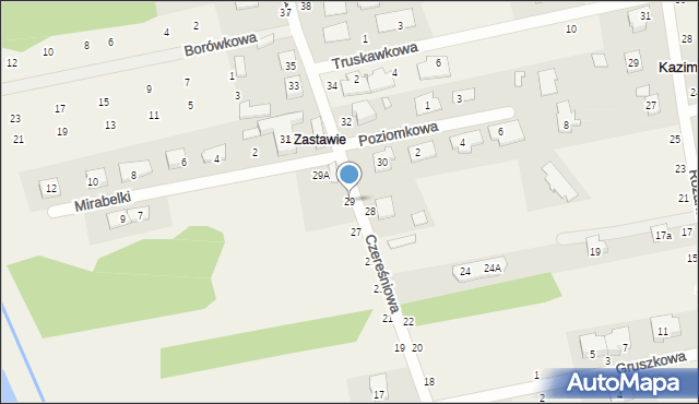 Kazimierów, Czereśniowa, 29, mapa Kazimierów