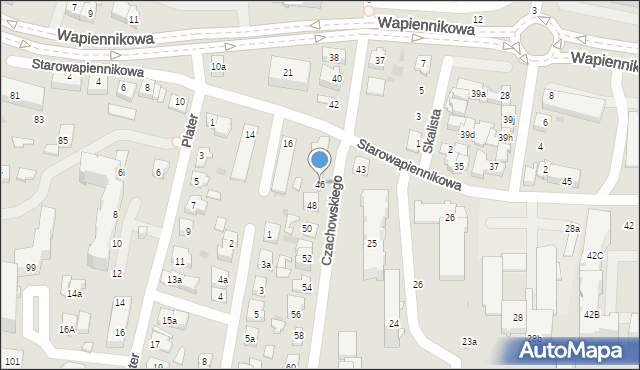 Kielce, Czachowskiego Dionizego, płk., 46, mapa Kielc