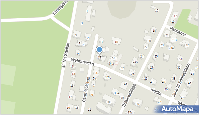 Kielce, Czarnieckiego Stefana, hetm., 1E, mapa Kielc