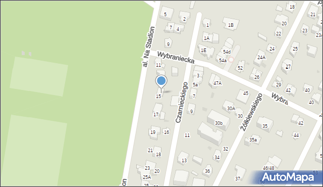 Kielce, Czarnieckiego Stefana, hetm., 12, mapa Kielc