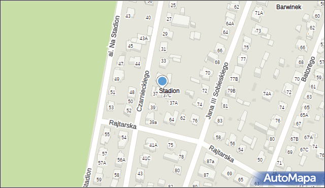 Kielce, Czarnieckiego Stefana, hetm., 37B, mapa Kielc