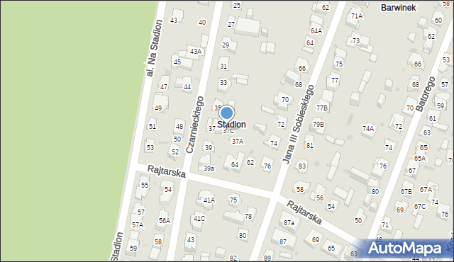 Kielce, Czarnieckiego Stefana, hetm., 37C, mapa Kielc