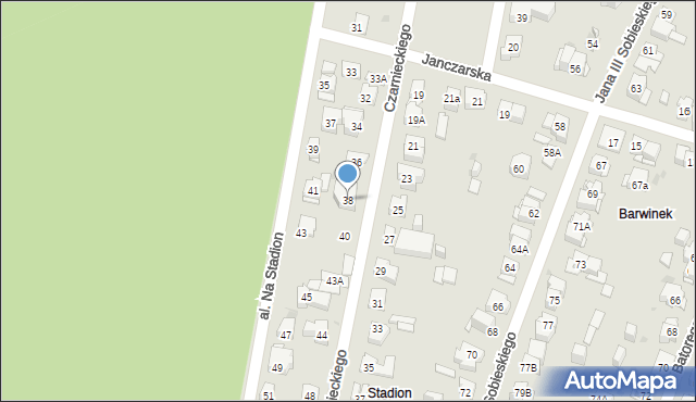 Kielce, Czarnieckiego Stefana, hetm., 38, mapa Kielc