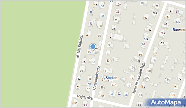 Kielce, Czarnieckiego Stefana, hetm., 44A, mapa Kielc