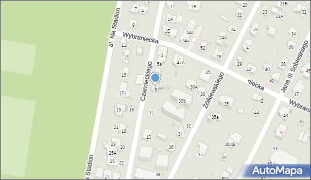 Kielce, Czarnieckiego Stefana, hetm., 9, mapa Kielc