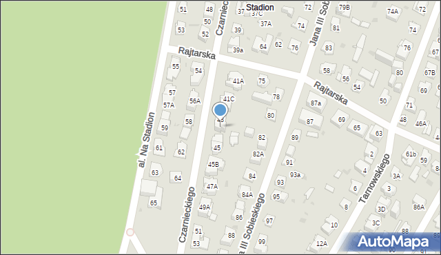 Kielce, Czarnieckiego Stefana, hetm., 43A, mapa Kielc