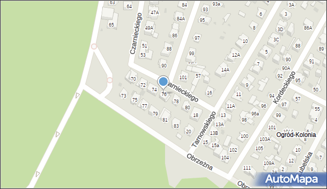 Kielce, Czarnieckiego Stefana, hetm., 76, mapa Kielc