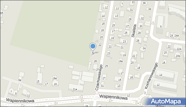 Kielce, Czachowskiego Dionizego, płk., 24, mapa Kielc