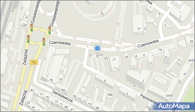 Kielce, Czarnowska, 21, mapa Kielc