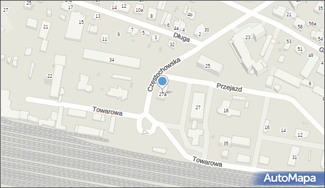 Kielce, Częstochowska, 27a, mapa Kielc